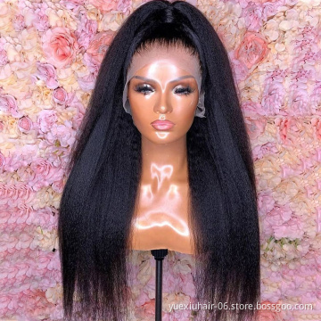 Factory Wholesale Price Transparent Lace 100% Human Hair Wigs Virgin Hair Kinky Straight Human Hair wigs